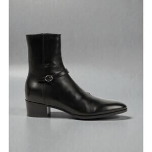 NIB Saint Laurent Paris VLAD Black Leather Ankle Boots Size EU43 US10